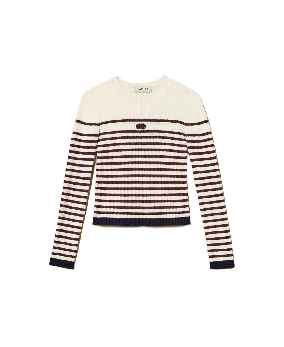 TWINSET Maglia lupetto a righe
