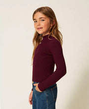 Carica l&#39;immagine nel visualizzatore di Gallery, TWINSET Maglia lupetto a costine con Oval T