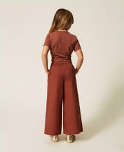 Load image into Gallery viewer, TWINSET Pantaloni cropped in popeline cacao - Junior &amp; Co.it