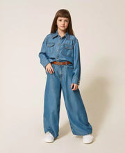 Carica l'immagine nel visualizzatore di Gallery, TWINSET Jeans ampi in chambray