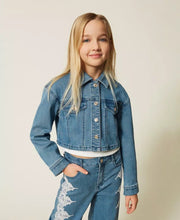 Carica l'immagine nel visualizzatore di Gallery, TWINSET Giacca cropped in jeans - Junior &amp; Co.it