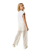 Load image into Gallery viewer, TWINSET Pantaloni bianchi in pizzo macramè - Junior &amp; Co.it