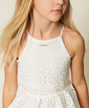 Load image into Gallery viewer, TWINSET Abito bianco corto in pizzo macramè - Junior &amp; Co.it
