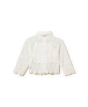Carica l'immagine nel visualizzatore di Gallery, TWINSET Camicia bianca boxy in pizzo macramè