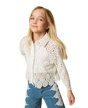 Carica l'immagine nel visualizzatore di Gallery, TWINSET Camicia bianca boxy in pizzo macramè