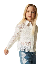 Carica l'immagine nel visualizzatore di Gallery, TWINSET Camicia bianca boxy in pizzo macramè