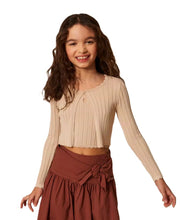 Carica l'immagine nel visualizzatore di Gallery, TWINSET Cardigan beige in maglia a costine - Junior &amp; Co.it