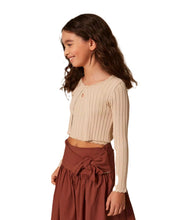 Carica l'immagine nel visualizzatore di Gallery, TWINSET Cardigan beige in maglia a costine - Junior &amp; Co.it