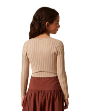 Carica l'immagine nel visualizzatore di Gallery, TWINSET Cardigan beige in maglia a costine - Junior &amp; Co.it