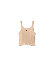 Carica l'immagine nel visualizzatore di Gallery, TWINSET Top beige cropped in maglia a costine - Junior &amp; Co.it