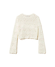 Carica l'immagine nel visualizzatore di Gallery, TWINSET Maglia bianca con motivo a rombi - Junior &amp; Co.it
