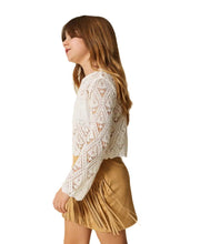 Carica l'immagine nel visualizzatore di Gallery, TWINSET Maglia bianca con motivo a rombi - Junior &amp; Co.it