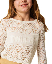 Carica l'immagine nel visualizzatore di Gallery, TWINSET Maglia bianca con motivo a rombi - Junior &amp; Co.it