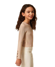 Carica l'immagine nel visualizzatore di Gallery, TWINSET Maglia traforata beige con bottoni - Junior &amp; Co.it
