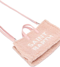 Load image into Gallery viewer, MC2 Saint Barth borsa phone bag in Teddy rosa con logo ricamato.