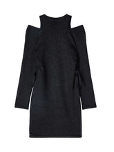 Load image into Gallery viewer, PATRIZIA PEPE Abito Nero in Lurex Effetto Doppio Capo taglia 10 - 12 Anni Sconto 30% - Junior &amp; Co.it