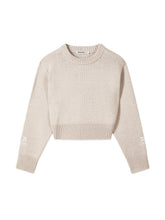 Load image into Gallery viewer, PATRIZIA PEPE Maglia cropped in misto lana beige