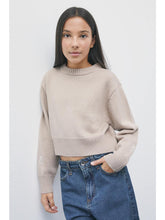 Load image into Gallery viewer, PATRIZIA PEPE Maglia cropped in misto lana beige
