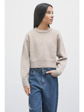 Load image into Gallery viewer, PATRIZIA PEPE Maglia cropped in misto lana beige