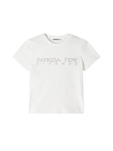Carica l'immagine nel visualizzatore di Gallery, PATRIZIA PEPE T-Shirt Bianca con Logo Strass - Junior &amp; Co.it