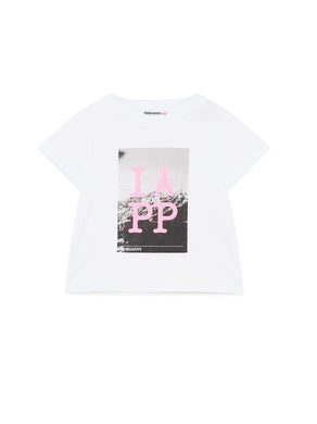 PATRIZIA PEPE T-Shirt Bianca con Stampa sul Davanti