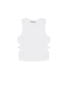 PATRIZIA PEPE Canotta Top Bianco Cut-out