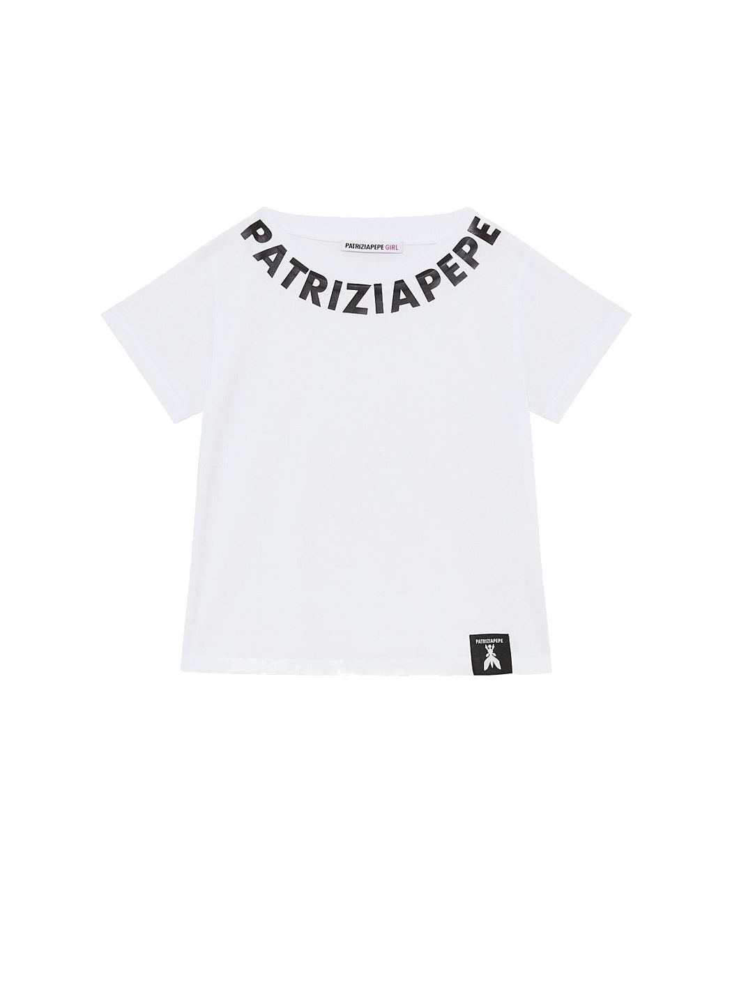 PATRIZIA PEPE T-Shirt Bianca con Stampa Logo