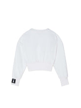 Load image into Gallery viewer, PATRIZIA PEPE Felpa Cropped Bianca con Scritta con Strass sul Davanti taglia 8 - 10 anni Sconto 30% - Junior &amp; Co.it