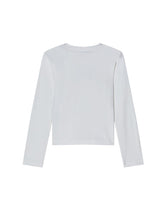Load image into Gallery viewer, PATRIZIA PEPE T-Shirt Bianca Maniche Lunghe con Etichetta Logo taglia 8 - 10 - 12 anni Sconto 30% - Junior &amp; Co.it