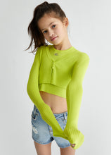 Carica l&#39;immagine nel visualizzatore di Gallery, Liu Jo Cardigan in maglia verde lime