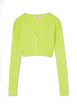 Carica l&#39;immagine nel visualizzatore di Gallery, Liu Jo Cardigan in maglia verde lime