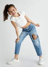 Carica l&#39;immagine nel visualizzatore di Gallery, Liu Jo T-shirt in cotone a costine bianco