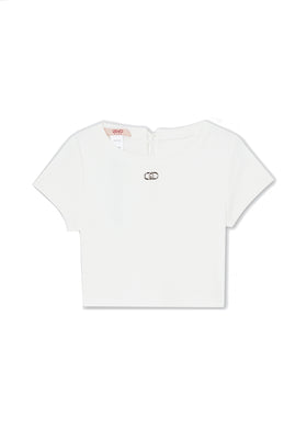 Liu Jo T-shirt in cotone a costine bianco