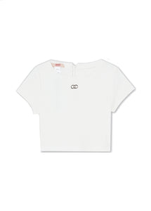 Liu Jo T-shirt in cotone a costine bianco