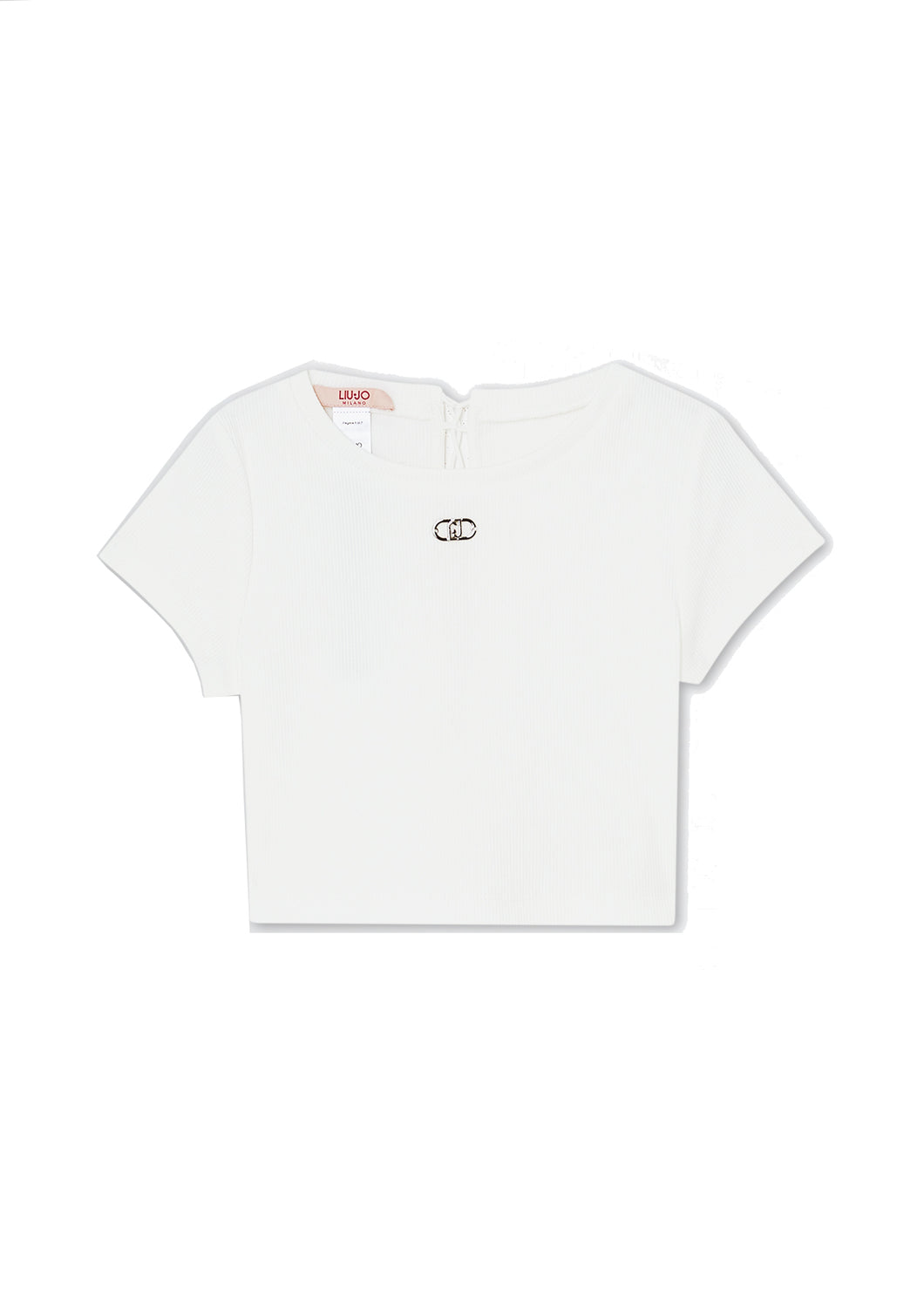 Liu Jo T-shirt in cotone a costine bianco