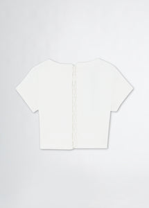 Liu Jo T-shirt in cotone a costine bianco