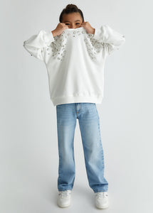 Liu Jo Felpa bianca con strass