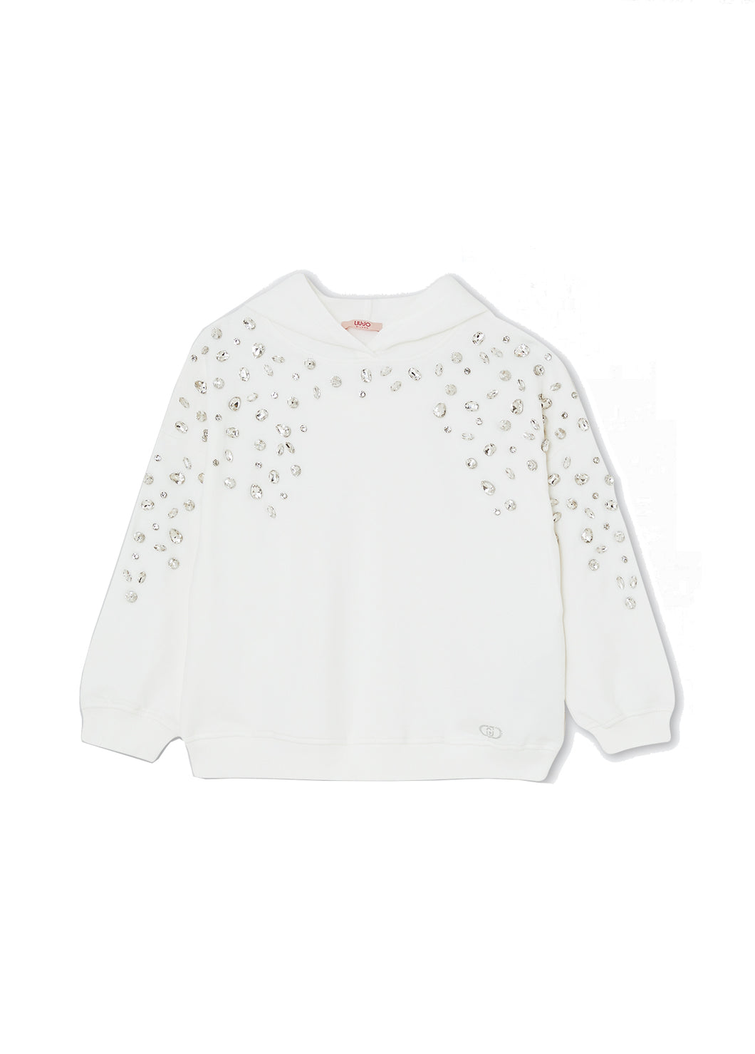 Liu Jo Felpa bianca con strass