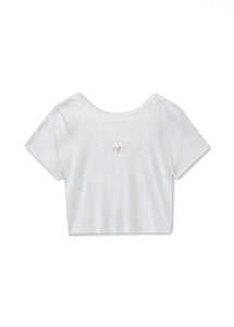 Liu Jo T-shirt in maglia lurex argento