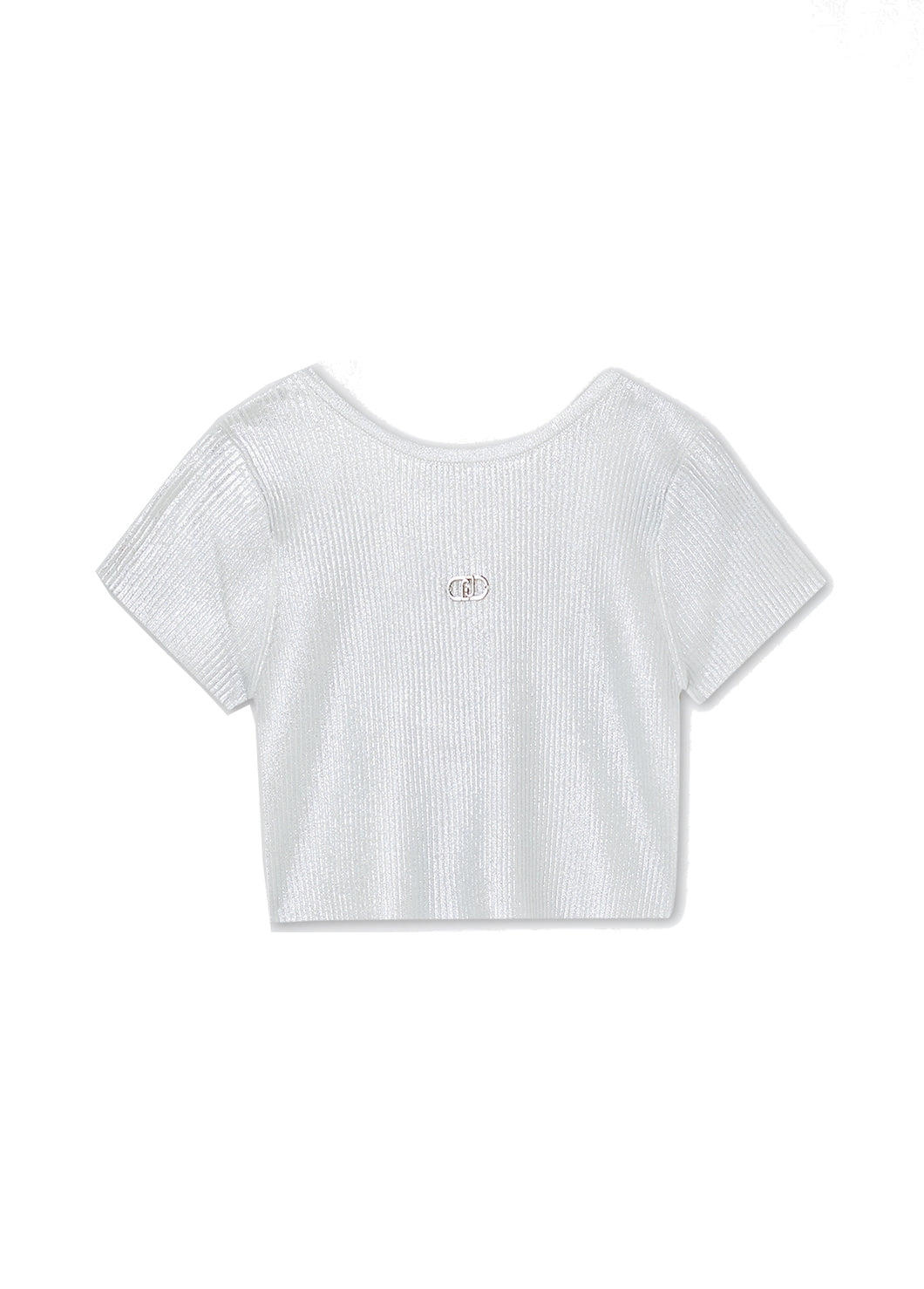 Liu Jo T-shirt in maglia lurex argento
