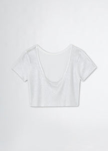 Liu Jo T-shirt in maglia lurex argento