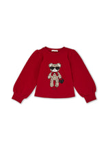 Load image into Gallery viewer, Liu Jo felpa rossa con stampa orsetto Taglie 2-5 anni Sconto 50%. - Junior &amp; Co.it