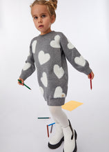 Load image into Gallery viewer, Liu Jo Abito in maglia grigio con cuori panna 6 anni - Junior &amp; Co.it