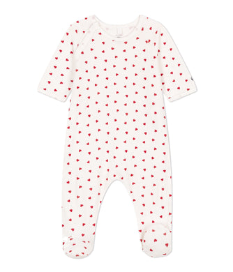 PETIT BATEAU pagliaccetto panna stampa cuori