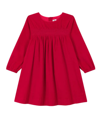 PETIT BATEAU abito rosso a maniche lunghe 3 Anni Scontato del 50%