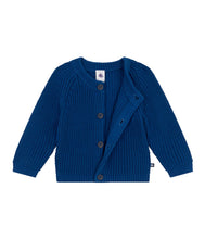 Carica l&#39;immagine nel visualizzatore di Gallery, PETIT BATEAU maglia cardigan in tricot blu