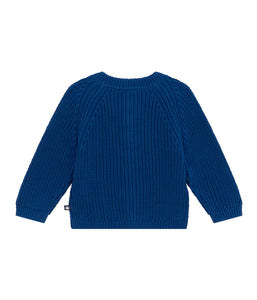 PETIT BATEAU maglia cardigan in tricot blu
