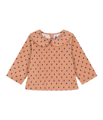 PETIT BATEAU blusa manica lunga rosa stampa fiori Scontata del 50%