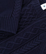 Carica l&#39;immagine nel visualizzatore di Gallery, PETIT BATEAU maglia intrecciata blu