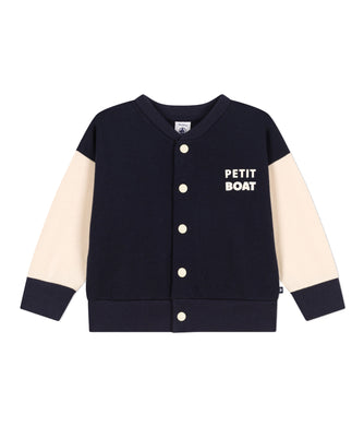 PETIT BATEAU felpa aperta con bottoni blu